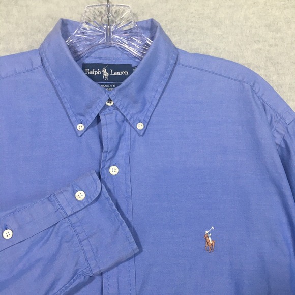 Ralph Lauren Other - Ralph Lauren 16 34 Yarmouth Blue Pinpoint Oxford Shirt Flesh Pony 100% Cotton